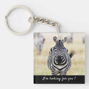 I'm looking for you Zebra photo with text Key Ring