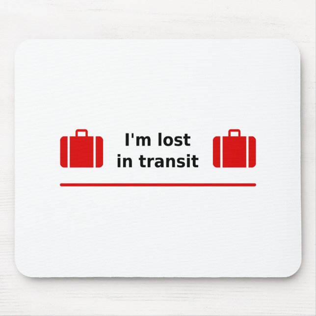 I'm Lost in Transit Double Suitcase Light-Colour Mouse Pad (Front)