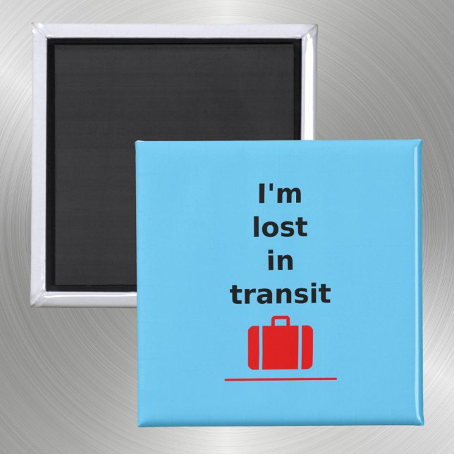 I'm Lost in Transit Travel Suitcase Light-Colour Magnet (Creator Uploaded)