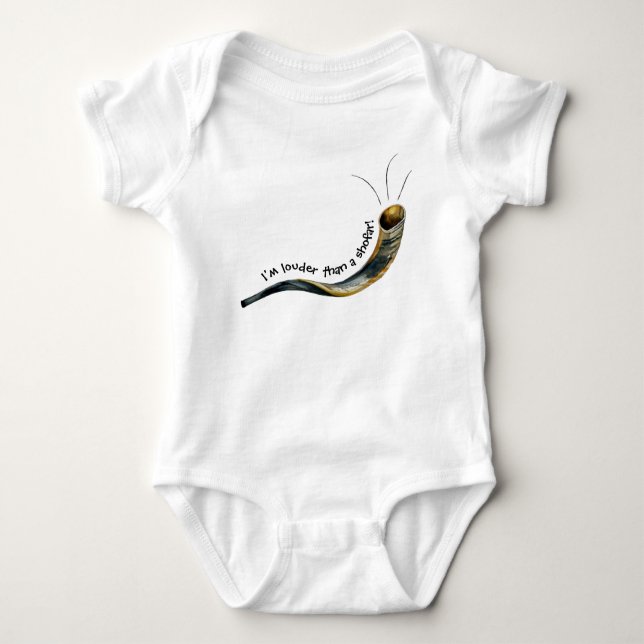 I'm Louder Than a Shofar Rosh Hashanah Baby Bodysuit (Front)