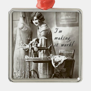 I'm Making it Work Metal Tree Decoration