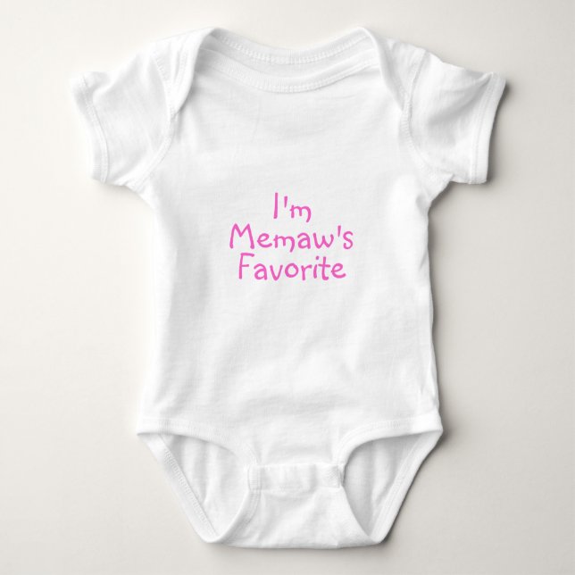 Im Memaws Favourite Pink Baby Bodysuit (Front)