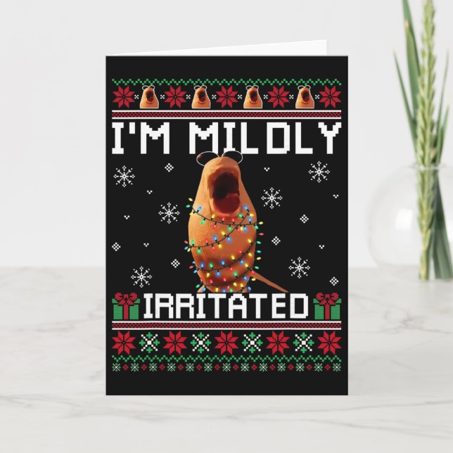 I'm Mildly Irritated Marcus The Worm Christmas Fun Card (Front)