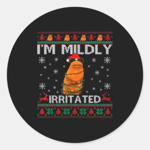 I'm Mildly Irritated Marcus The Worm Christmas Fun Classic Round Sticker