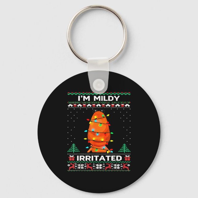 I'm Mildly Irritated Marcus The Worm Christmas Fun Key Ring (Front)