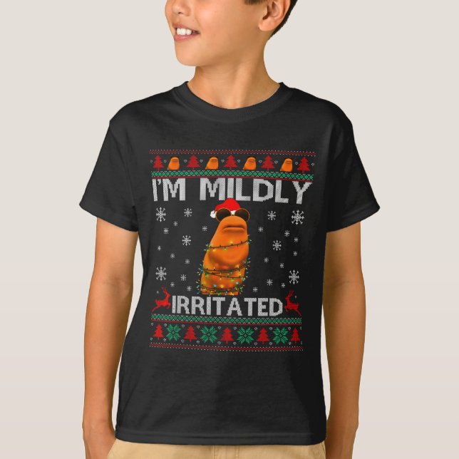 I'm Mildly Irritated Marcus The Worm Christmas Fun T-Shirt (Front)