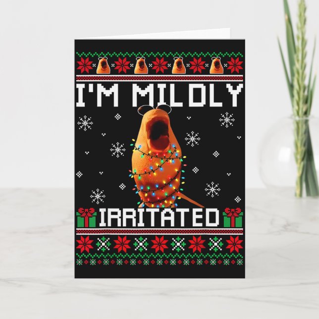 Im Mildly Irritated Marcus The Worm Christmas Funn Card (Front)
