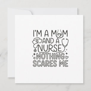 Im Mom And Nurse Minimalist Nurse Mom Gift  Invitation