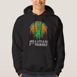 I'm Mostly Peace Love And Light Yoga Funny Alien Hoodie