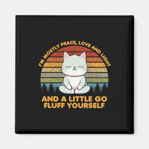 I'm Mostly Peace Love Funny Yoga Cat Pose Magnet