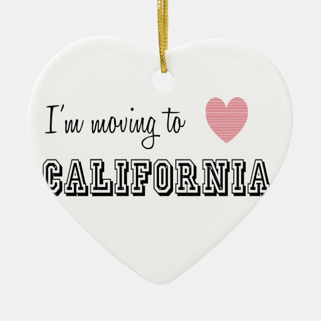 I'm Moving To California Ceramic Tree Decoration (Front)