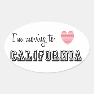 I'm Moving To California Oval Sticker