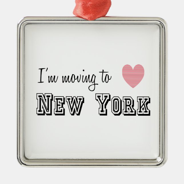 I'm Moving To New York Metal Tree Decoration (Front)