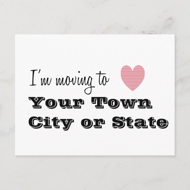 I'm Moving To... Personalised Postcard (Front)