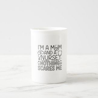 Im Mum And Nurse Minimalist Nurse Mum Gift Bone China Mug