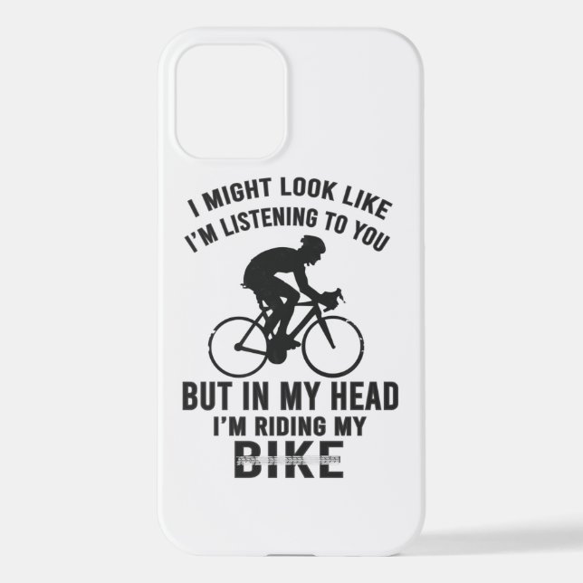 Im my head i'm riding my bike T-Shirt iPhone Case (Back)