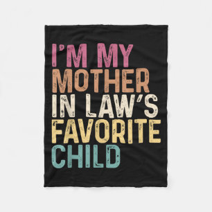 I'm My Mother In Law's Favorite Child Vintage Moth Fleece Blanket