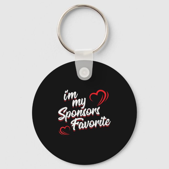 Im My Sponsors Favourite Funny Quote Saying  Key Ring (Front)