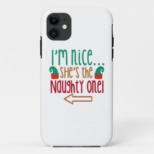 Im Nice Shes Naughty Elf Hat Case-Mate iPhone Case