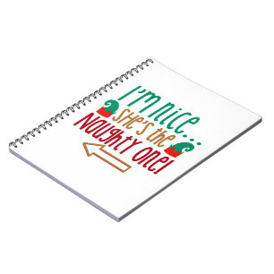 Im Nice Shes Naughty Elf Hat Notebook