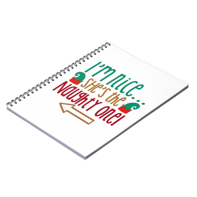Im Nice Shes Naughty Elf Hat Notebook (Left Side)