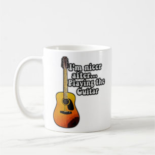 I'm nicer after playing the guitar. vintage colour coffee mug