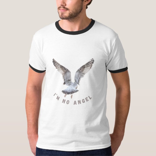 I'm No Angel Seagull Men's T-shirt (Front)