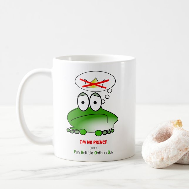 I'm no prince. Just a FROG  Coffee Mug (With Donut)
