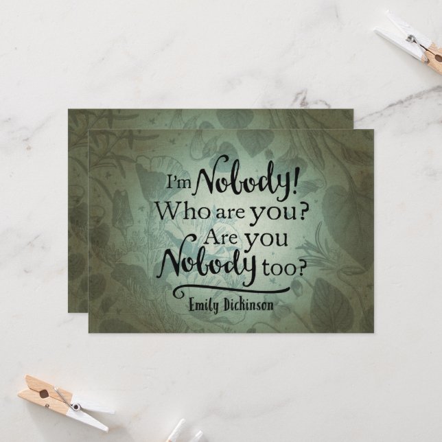 I'm Nobody Quote Card (Front/Back In Situ)