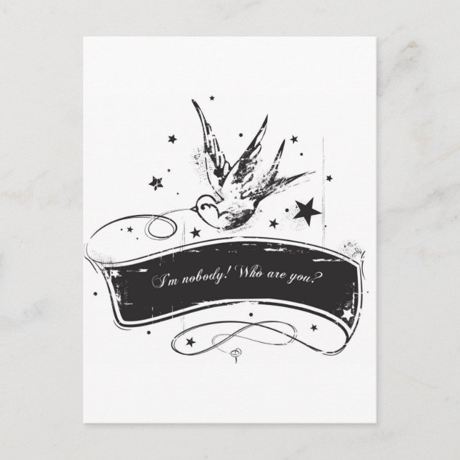 "I'm nobody. Who are you?" Postcard (Front)