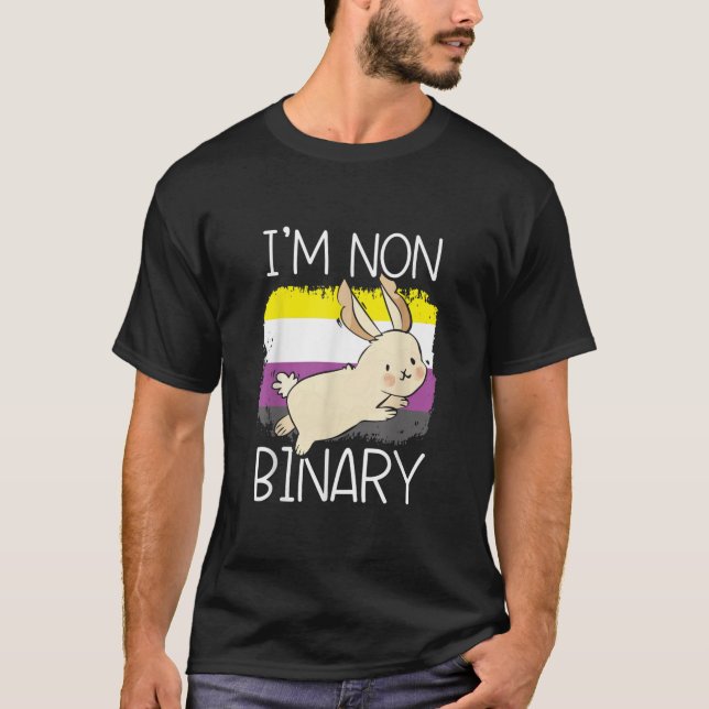 I'm Non Bunary - Funny Nonbinary Bunny Easter Gend T-Shirt (Front)