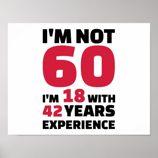 I'm not 60 years birthday poster (Front)