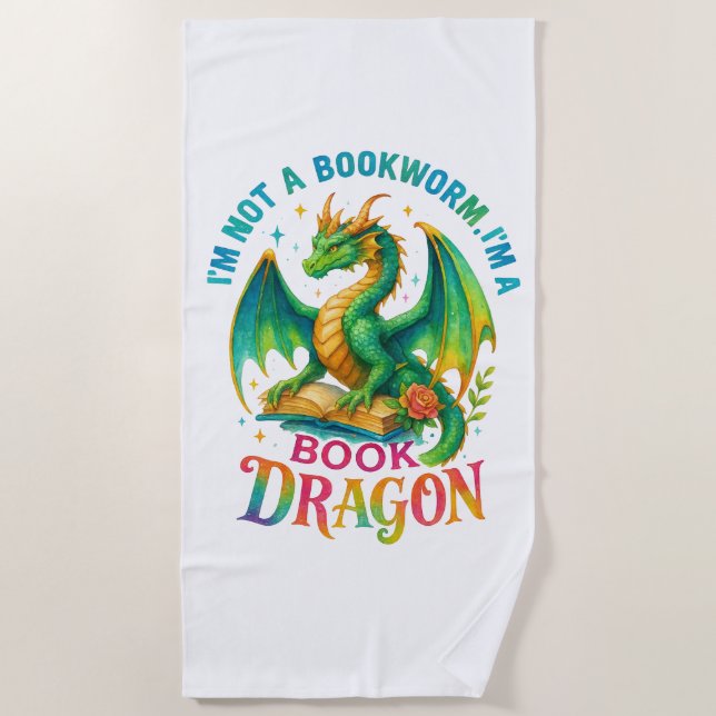 I'm Not A Bookworm....  Beach Towel (Front)