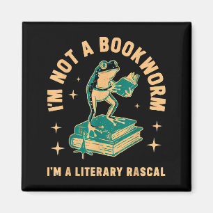I'm not a bookworm i'm a literary rascal frog  magnet