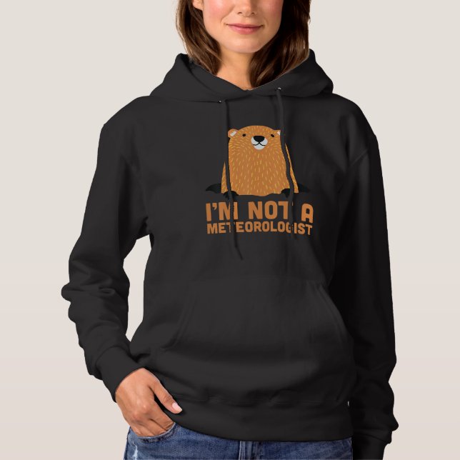 I'm Not A Meteorologist Cute Groundhog Forecasting Hoodie (Front)