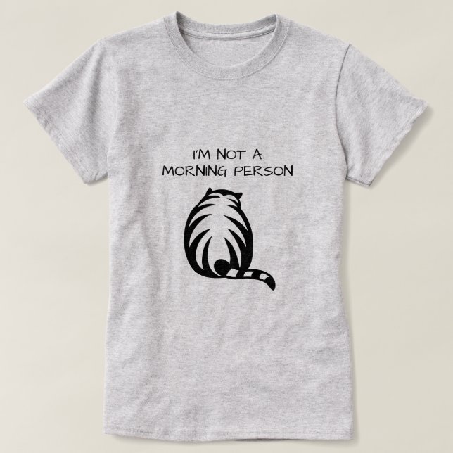 I'm not a morning person funny cat shirt for women (Design Front)