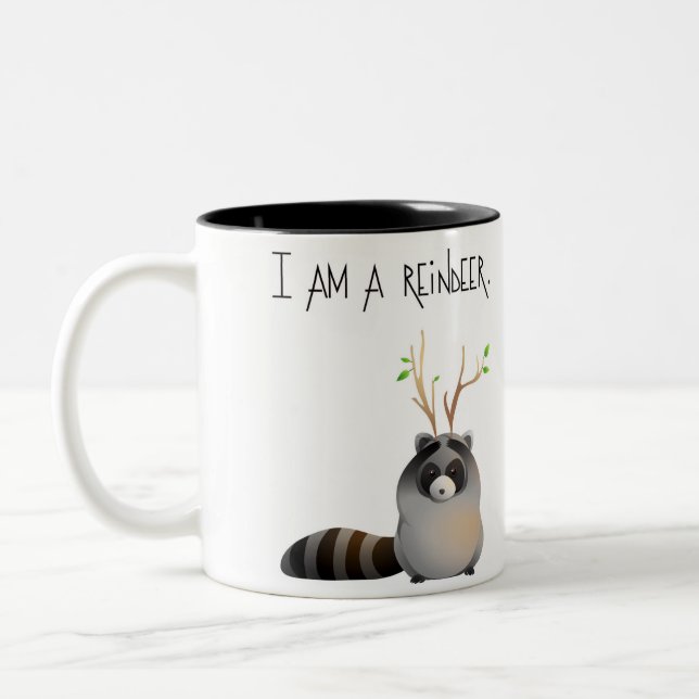 I'm not a racoon (for right-handed) Two-Tone coffee mug (Left)