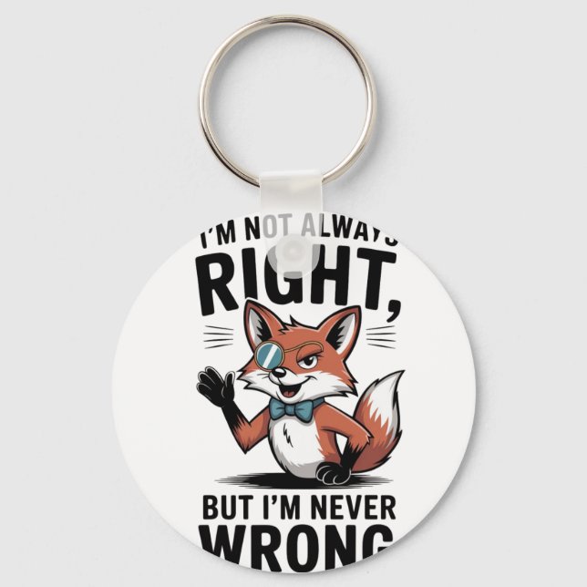 "I'm Not Always Right, But I'm Never Wrong" Key Ring (Front)