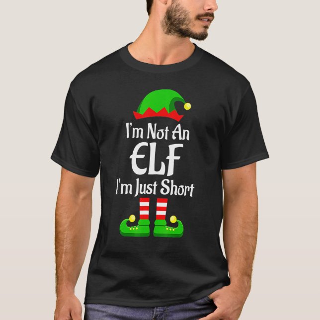 I'm Not An Elf Family Christmas Pjs Matching Men W T-Shirt (Front)