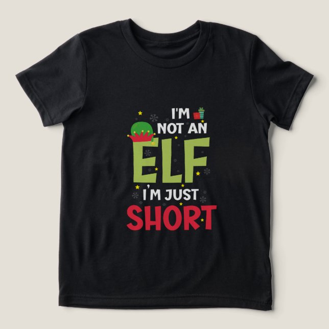Im Not An Elf Family Christmas Pjs Matching  Tri-Blend Shirt (Design Front)