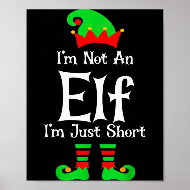 I'm Not An Elf Im Just Short Funny Christmas Match Poster (Front)