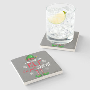 I'm not an Elf i'm just short funny christmas men Stone Coaster