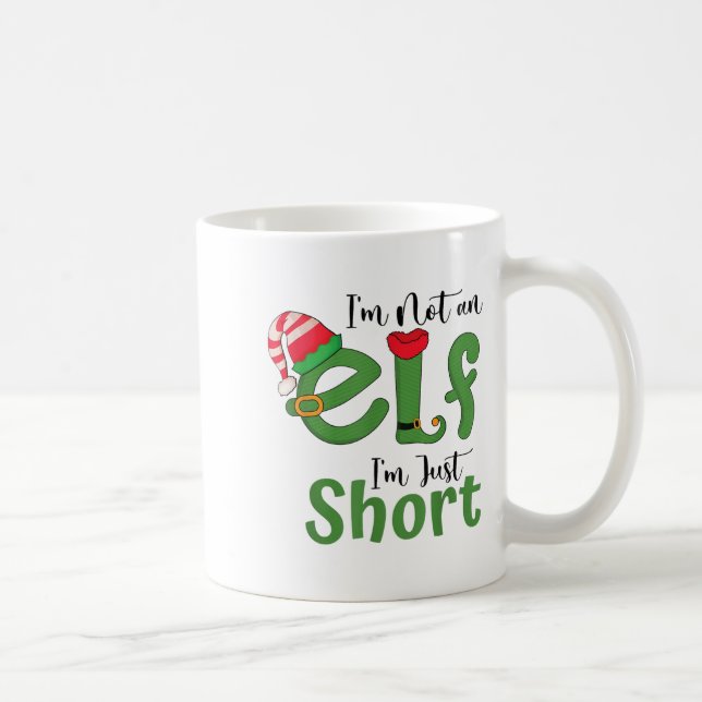 Im Not An Elf Just Short Funny Christmas Xmas Men  Coffee Mug (Right)