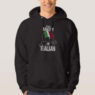 I'm Not Angry I'm Italian Vintage Italy Flag Graph Hoodie