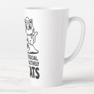 I'm Not Antisocial Cats Latte Mug