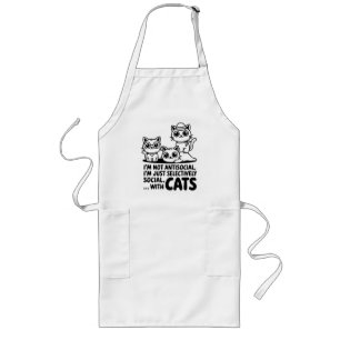 I'm Not Antisocial Cats Long Apron
