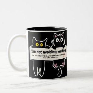 I'm not avoiding writing: Writer's Comic Strip Two-Tone Coffee Mug