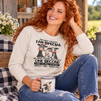 I'm Not Crazy I Am Special Funny Cow Humour Tri-Blend Shirt
