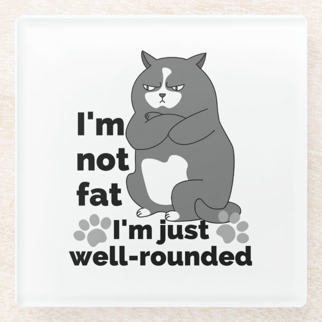 I'm not fat, I'm just well rounded.w Glass Coaster (Front)