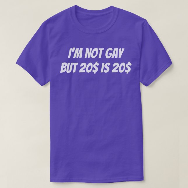 Im not gay but 20 dollars is 20 dollars T-Shirt (Design Front)